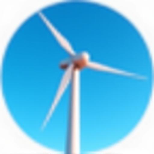 A modern wind turbine against a clear sky.